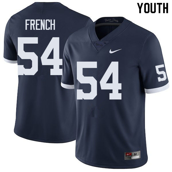 NCAA Nike Youth Penn State Nittany Lions George French #54 College Football Authentic Navy Stitched Jersey UBI8398GM